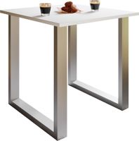 Esstisch "Xona" 80x80 U-Fußgestell Weiß/Silber