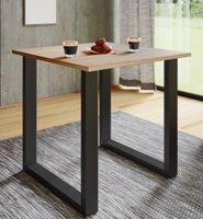 Esstisch "Xona" 80x50 U-Fußgestell Sonoma-Eiche/Schwarz