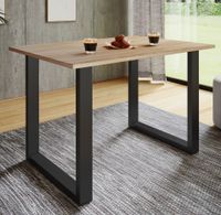 Esstisch "Xona" 140x80 U-Fußgestell Sonoma-Eiche/Schwarz