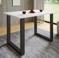 Esstisch "Xona" 140x80 U-Fußgestell Weiß/Schwarz