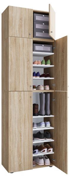 Schuhschrank "Lona XXL" 9-Fach Drehtüren | Mit Aufsatz Sonoma-Eiche