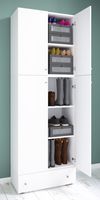 Schuhschrank "Lona XXL" Drehtüren | Mit Schublade Weiß