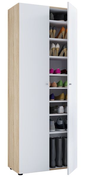 Schuhschrank "Vandol l" mit Türen 9 Fächer Sonoma-Eiche/Weiß