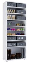 Schuhschrank "Vandol l" ohne Türen 9 Fächer Weiß