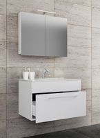 3-tlg. Waschplatz "Badinos 1 Schubfach" 80 cm | Mit Spiegelschrank Weiß