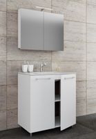 3-tlg. Stand-Waschplatz "Badinos 2 Türen" 60cm | Mit Spiegelschrank Weiß