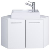 2-tlg. Eck-Badblock "Vilosa" Weiß