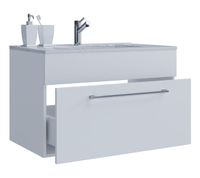 2-tlg. Badblock "Badinos 1 Schubfach" 80cm Weiß