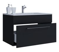 2-tlg. Badblock "Badinos 1 Schubfach" 60cm Schwarz