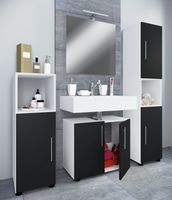 4-tlg. Badmöbelset "Flandu II" Weiß/Schwarz