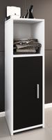Midischrank mit Drehtüre und 2 Fächer Zalo L Weiß/Schwarz