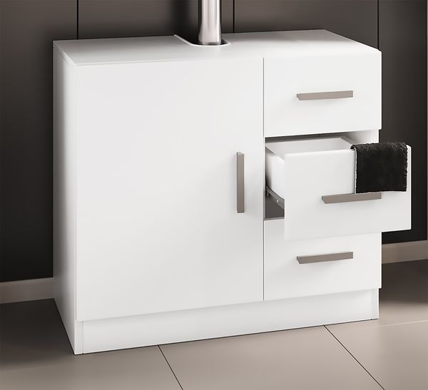 Waschbeckenunterschrank Zalo XL mit 3 Schubladen Weiß