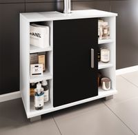 Waschbeckenunterschrank Zalo M Weiß/Schwarz