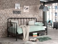 BRONXX Daybett mit Liegefläche 90 x 200 cm Schwarz matt