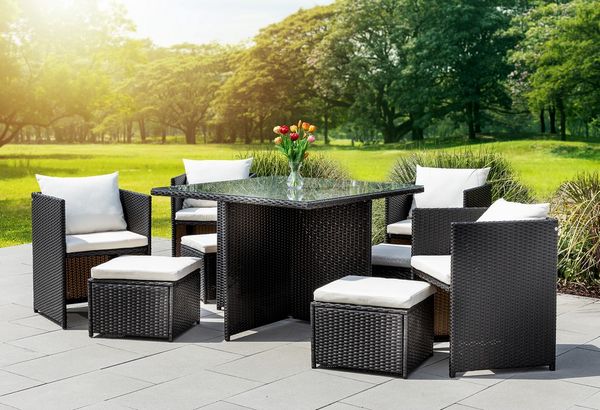 Polyrattan-Sitzgruppe 22tlg. Gartenmöbel Rattan-Set