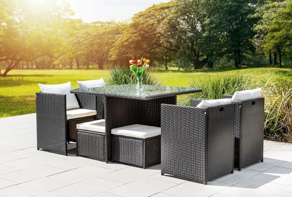 Polyrattan-Sitzgruppe 22tlg. Gartenmöbel Rattan-Set