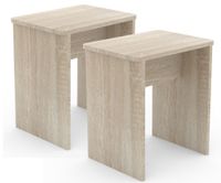 2er Set Hocker "Esal" Sonoma-Eiche