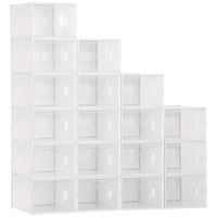 DIY Schuhbox Schuhkartons mit 8 Fächern Aufbewahrungsbox Transparent