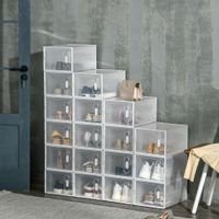 DIY Schuhbox Schuhkartons mit 8 Fächern Aufbewahrungsbox Transparent