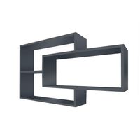 Wandregal Karo Schweberegal aus Holz Anthrazit