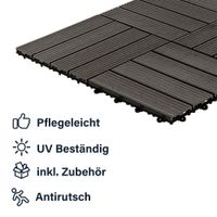 WPC Holzfliesen BAVARO Anthrazit 9 m²