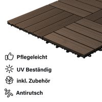 WPC Holzfliesen BAVARO Dunkelbraun 12 m²