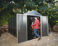 Gerätehaus Rubicon 6x12 Alu Grau 185x379cm