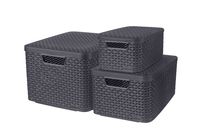 3er-Set STYLE Box S/M/L mit Deckel, anthrazit