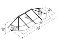 Vordach LILY XL 2642 Schwarz Klar