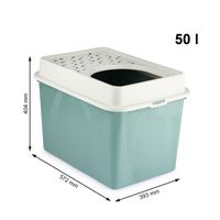 Rotho MyPet Eco Berty Katzenklo mit Top-Eingang, grün/weiss (recycelt)