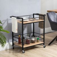 Küchenwagen Servierwagen Aufbewahrungswagen Spanplatte 82 x 40 x 75 cm