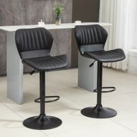 2er-Set Barhocker 360° drehbare höhenverstellbar Barstühle Schwarz