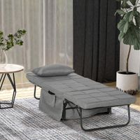 4-in-1 Klappbett Matratze 5-Stufen Höhenverstellbar mit stabilem Stahlrahmen Grau 188x75x38CM