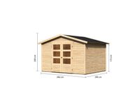 Gartenhaus "Leric III" SET naturbelassen mit Schindeln