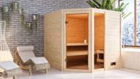 Sauna "Kühlungsborn" SET naturbelassen mit Ofen 9 kW integr. Strg.