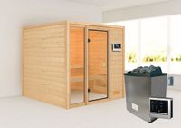 Sauna "Aachen" SET naturbelassen mit Ofen 9 kW ext. Strg.