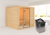 Sauna "Aachen" SET naturbelassen mit Ofen 9 kW integr. Strg.