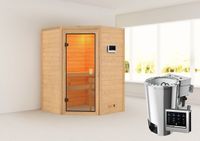 Sauna "Rysum" SET naturbelassen mit Ofen 3,6 kW Bio ext. Strg.