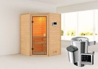 Sauna "Rysum" SET naturbelassen mit Ofen 3,6 kW ext. Strg.
