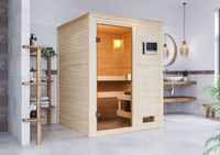Sauna "Worpswede" SET naturbelassen mit Ofen 3,6 kW Bio ext. Strg.