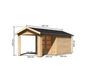 Gartenhaus "Gartenhaus Verino Y" SET naturbelassen mit Dachausbau, Schindeln, Boden, Dachrinne
