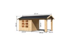 Gartenhaus "Gartenhaus Verino X" SET naturbelassen mit Dachausbau, Schindeln, Boden, Dachrinne