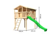 Stelzenhaus "Benjamin" SET AKTION2 naturbelassen mit Rutsche grün