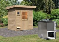 Saunahaus "Lübbenau" SET naturbelassen mit Ofen 9 kW Bio ext. Strg.