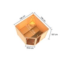 Sauna "Kühlungsborn" SET naturbelassen mit Ofen 9 kW Bio ext. Strg.