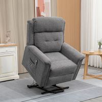 Elektrischer Aufstehsessel mit 2 Motoren mit Fernsteuerung mit Leinen-Optik Grau 89 x 96 x 108 cm