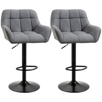 Barhocker 2er-Set Tresenhocker Höhenverstellbar Drehbar im Retro-Design