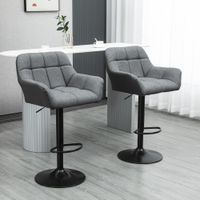 Barhocker 2er-Set Tresenhocker Höhenverstellbar Drehbar im Retro-Design