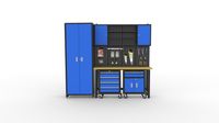 Garagenschrank 6tlg. / Blau / Werkbank Werkzeugschrank Werkzeugwand