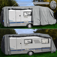 GreenYard® Wohnwagen Abdeckplane mit Reflektoren Größe M | 550 x 250 x 220 cm
